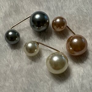 Chic Pearl Brooch Set in Gold, Silver, and Cream